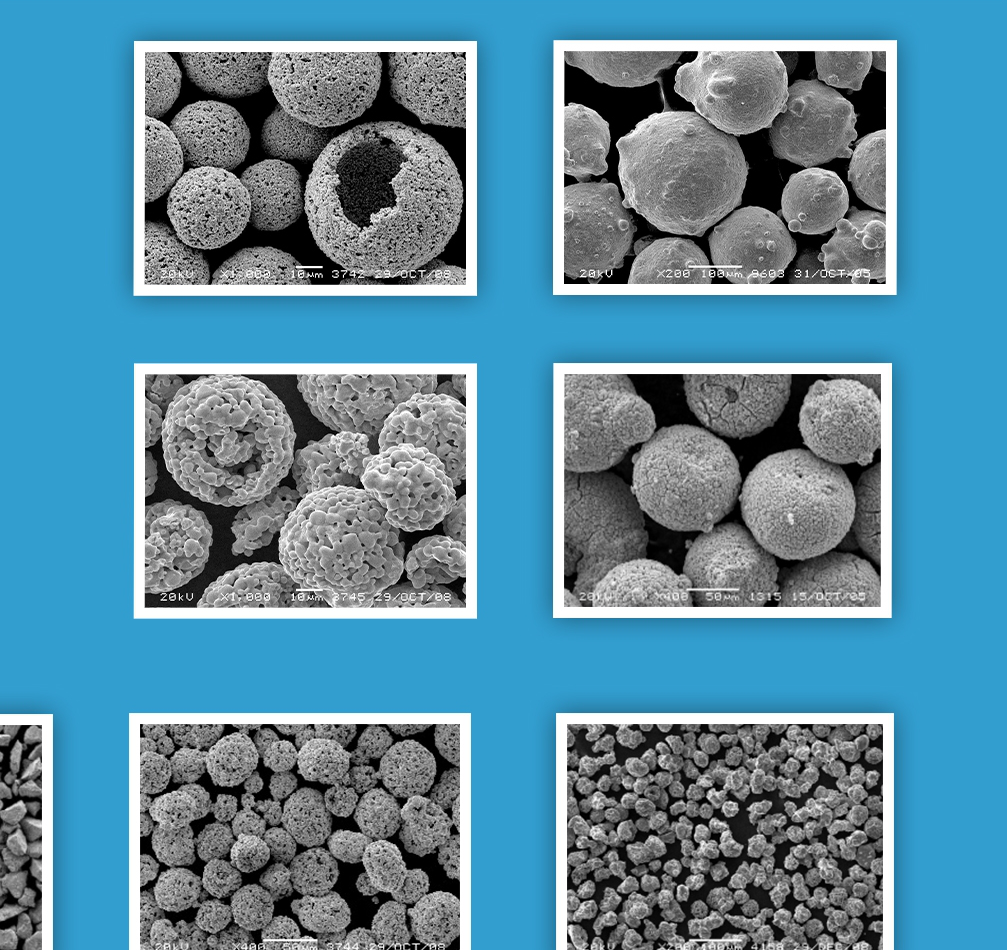 Microscopic powder images